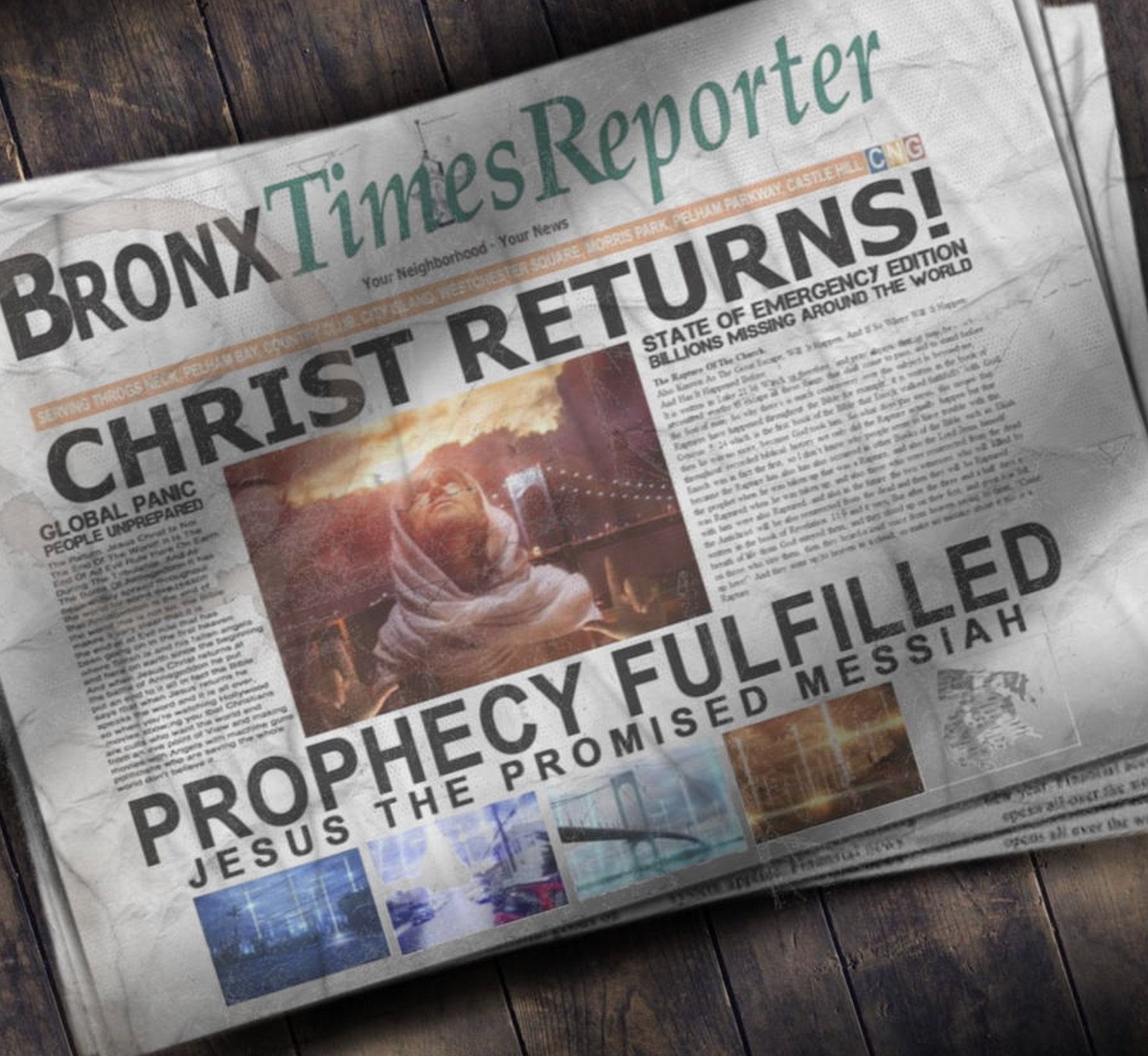 tabloid - BRONXTimes Reporter News Your Neighborhood Your H Christ Returns! Global Panic People Unprepared State Of Emergency Edition Sillions Missing Around The World Prophecy Fulfilled Jesus The Promised Messiah pall ever the